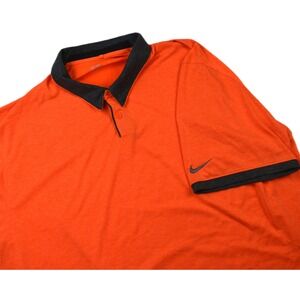 Nike Golf Tour Performance Dri-FIT Polo Shirt Mens XXL Orange Gray Heather